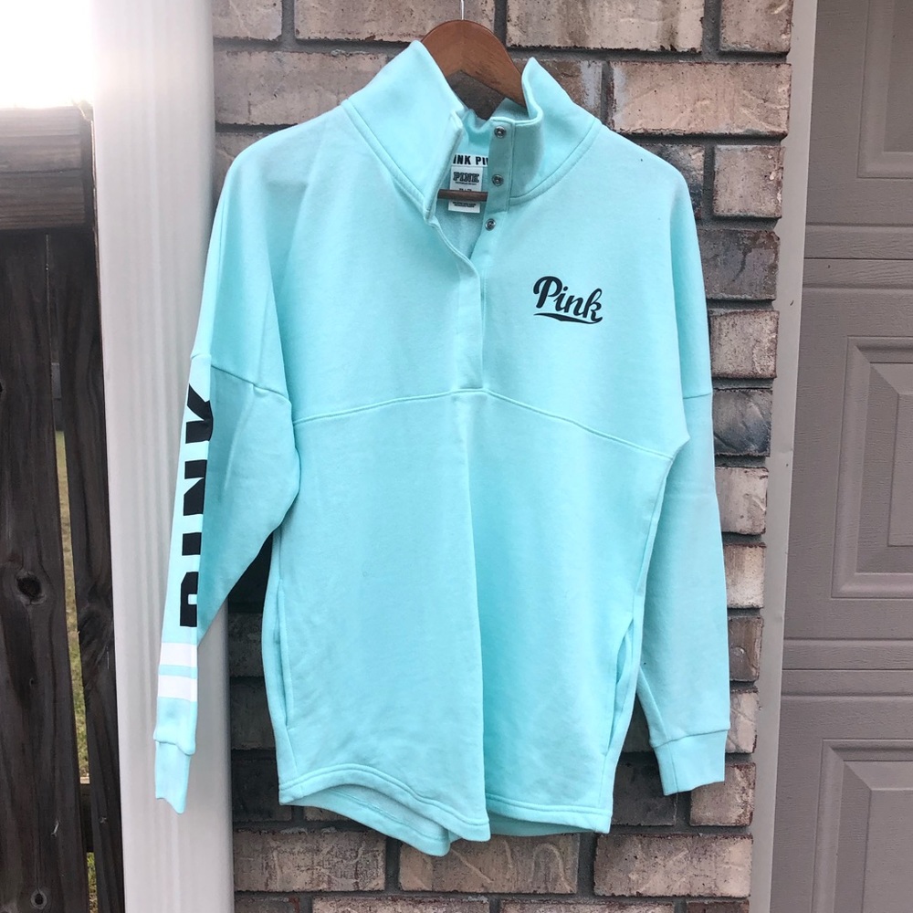 PINK HALFZIP PULLOVER SWEATER